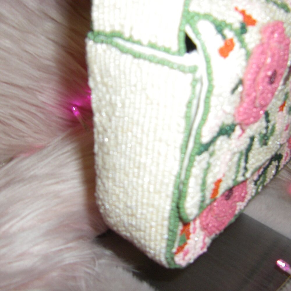 India Boutique Pink Floral Beaded Shoulder Bag - Picture 6 of 15